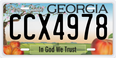 GA license plate CCX4978