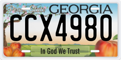 GA license plate CCX4980