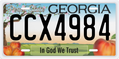 GA license plate CCX4984