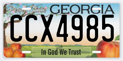 GA license plate CCX4985