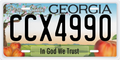 GA license plate CCX4990