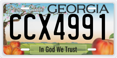 GA license plate CCX4991