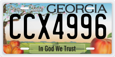 GA license plate CCX4996
