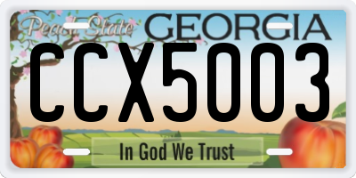 GA license plate CCX5003