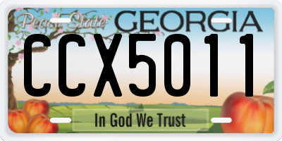 GA license plate CCX5011