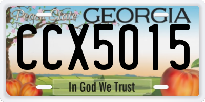 GA license plate CCX5015