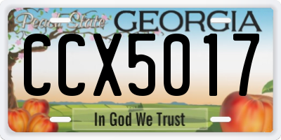 GA license plate CCX5017