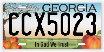 GA license plate CCX5023