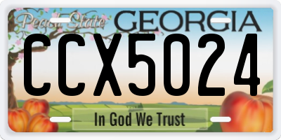 GA license plate CCX5024