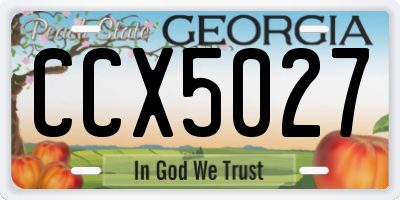 GA license plate CCX5027