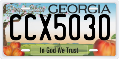 GA license plate CCX5030