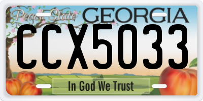 GA license plate CCX5033