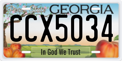 GA license plate CCX5034