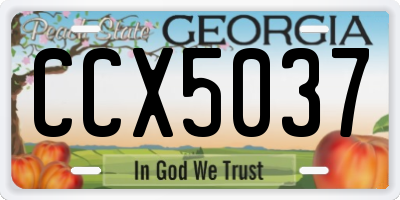 GA license plate CCX5037