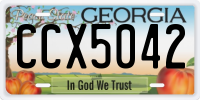 GA license plate CCX5042