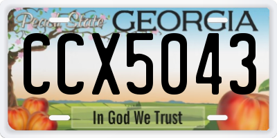 GA license plate CCX5043