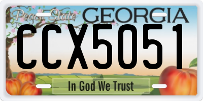 GA license plate CCX5051