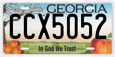 GA license plate CCX5052