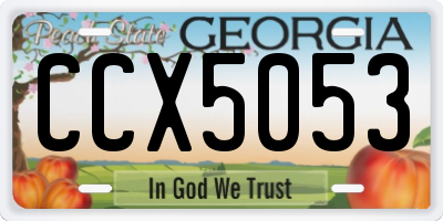 GA license plate CCX5053