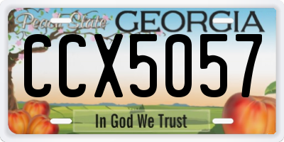 GA license plate CCX5057