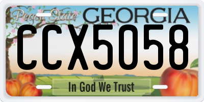 GA license plate CCX5058