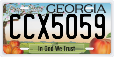 GA license plate CCX5059