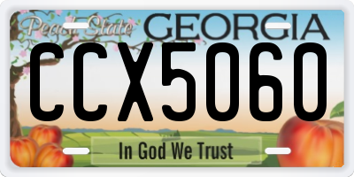 GA license plate CCX5060