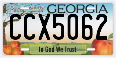 GA license plate CCX5062