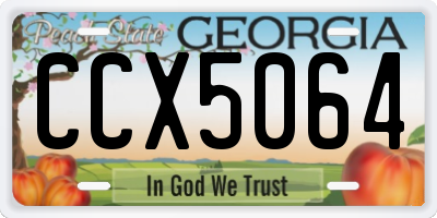 GA license plate CCX5064