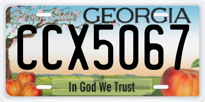 GA license plate CCX5067