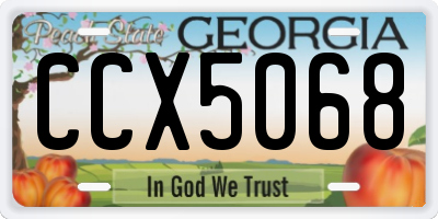 GA license plate CCX5068