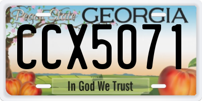 GA license plate CCX5071