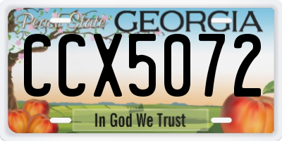 GA license plate CCX5072