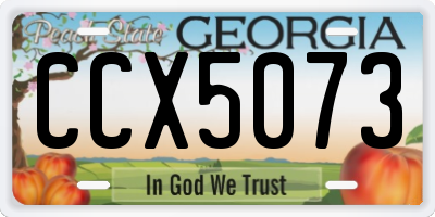 GA license plate CCX5073