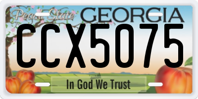 GA license plate CCX5075