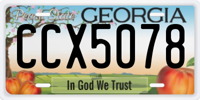 GA license plate CCX5078