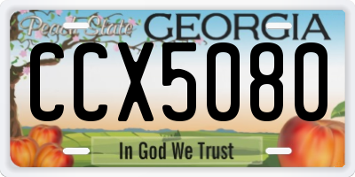 GA license plate CCX5080