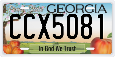GA license plate CCX5081