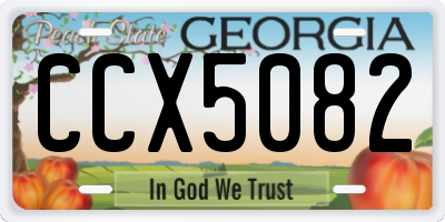 GA license plate CCX5082