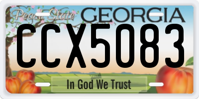 GA license plate CCX5083
