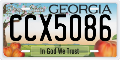 GA license plate CCX5086