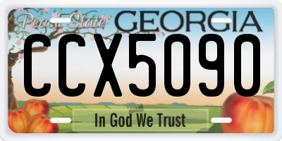 GA license plate CCX5090