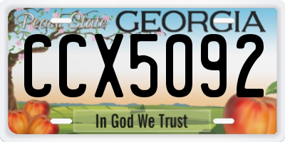 GA license plate CCX5092