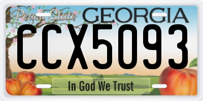 GA license plate CCX5093