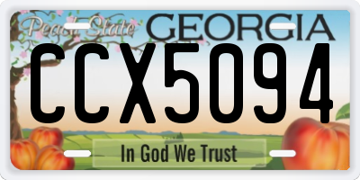 GA license plate CCX5094