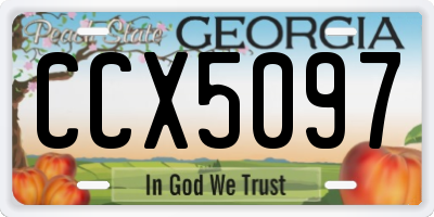 GA license plate CCX5097