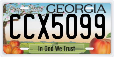 GA license plate CCX5099