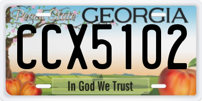 GA license plate CCX5102