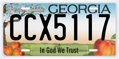 GA license plate CCX5117