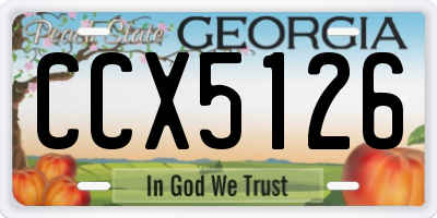 GA license plate CCX5126